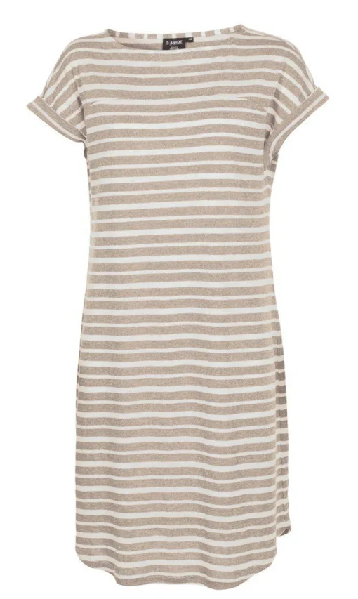 GY LIZ DRESS STRIPE — SAND