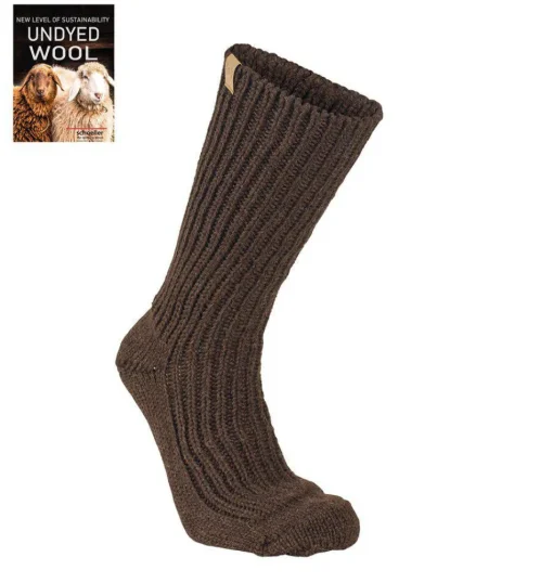 NLS RAG SOCK, 100% OFÄRGAD ULL — COFFEE BEAN
