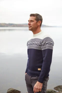 VIDAR CREWNECK, 100% ULL — NAVY