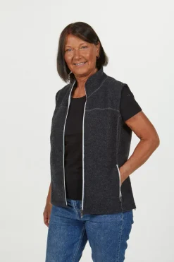 BEATA VEST, 100% FILTAD ULL — GRAPHITE MARL