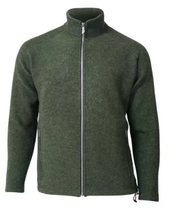 DANNY FULL ZIP, 100% FILTAD ULL — LODEN GREEN