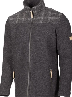 GY LUMBER JACKET, 100% FILTAD ULL — GRAPHITE MARL