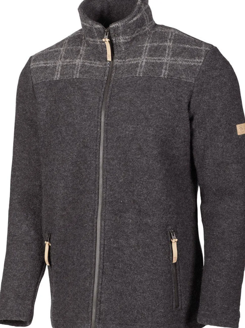 GY LUMBER JACKET, 100% FILTAD ULL — GRAPHITE MARL