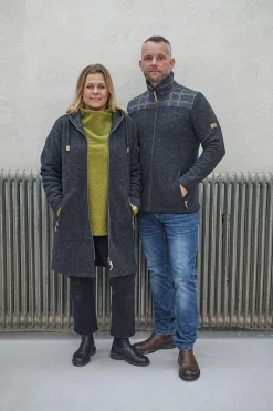 GY LUMBER JACKET, 100% FILTAD ULL — LIGHT NAVY