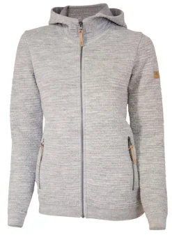MOREL HOOD FEMALE, 60% FILTAD ULL, 40% LYOCELL — LIGHT SILVER GREY