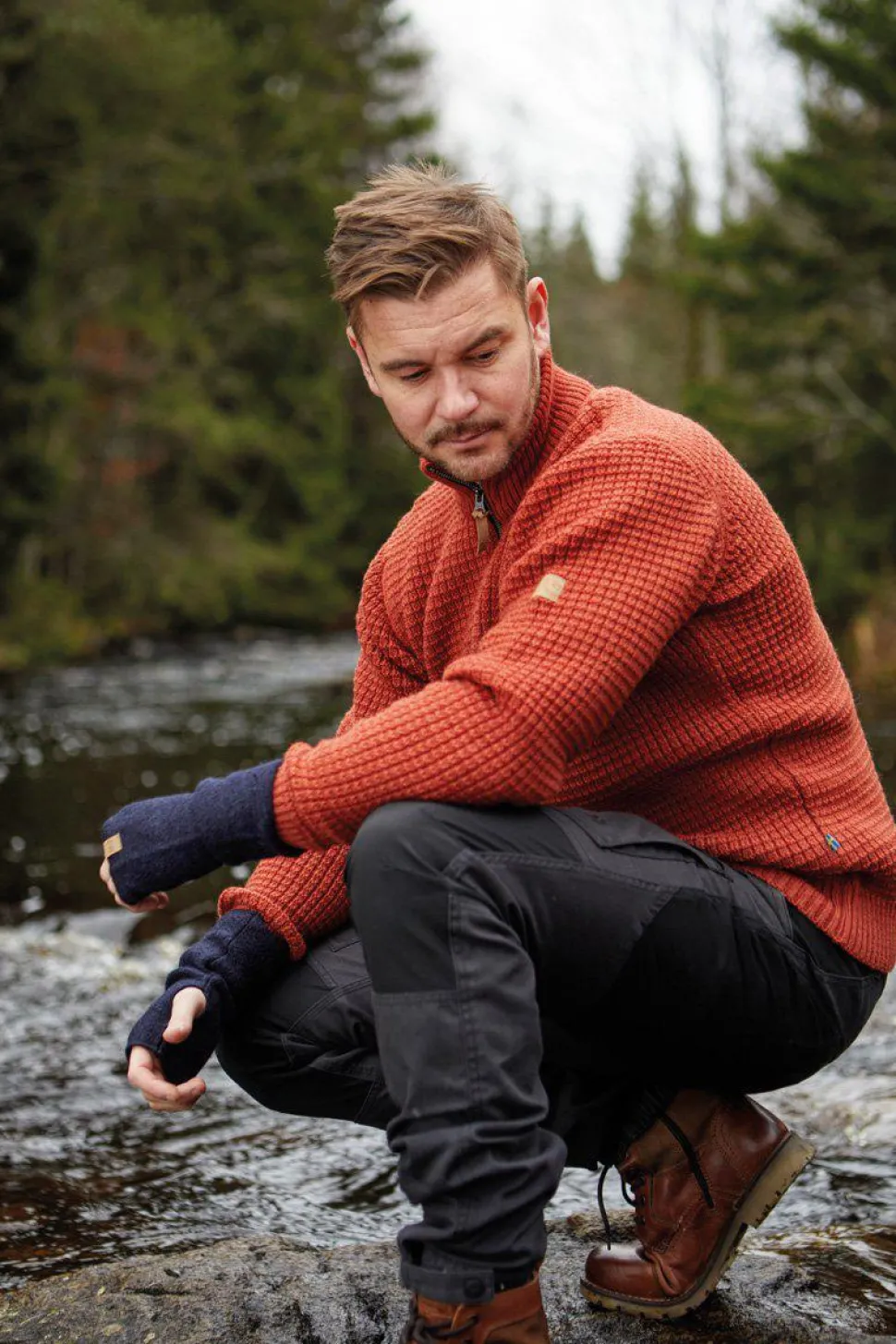 MORITZ HALF ZIP, 100% ULL — GREY