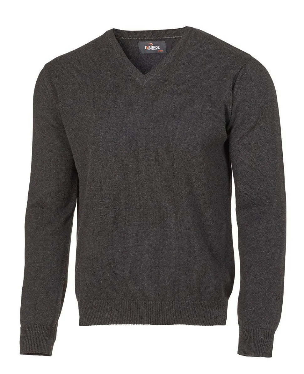 PD V-NECK MALE — GRAPHITE MARL