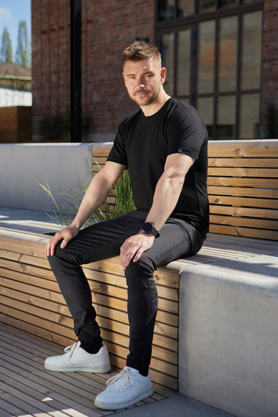 UNDERWOOL CEASAR T-SHIRT — GRAPHITE MARL