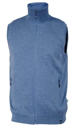 YORK VEST WINDBREAKER , 100% EXTRA FINE MERINOULL — DENIM